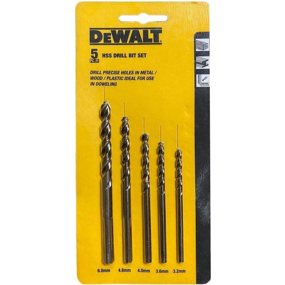 Dewalt 5pcs HSS Metal Drill Bit Set (3.2-6mm) - KHM Megatools Corp. Dewalt 5pcs HSS Metal Drill Bit Set (3.2-6mm) - KHM Megatools Corp.